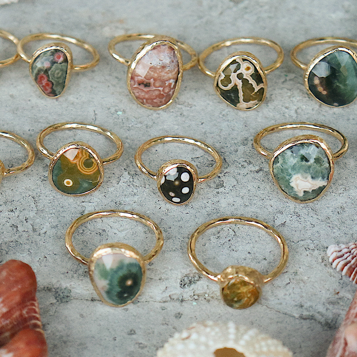 Ocean Jasper Elfin Ring