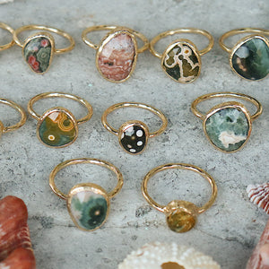 Ocean Jasper Elfin Ring