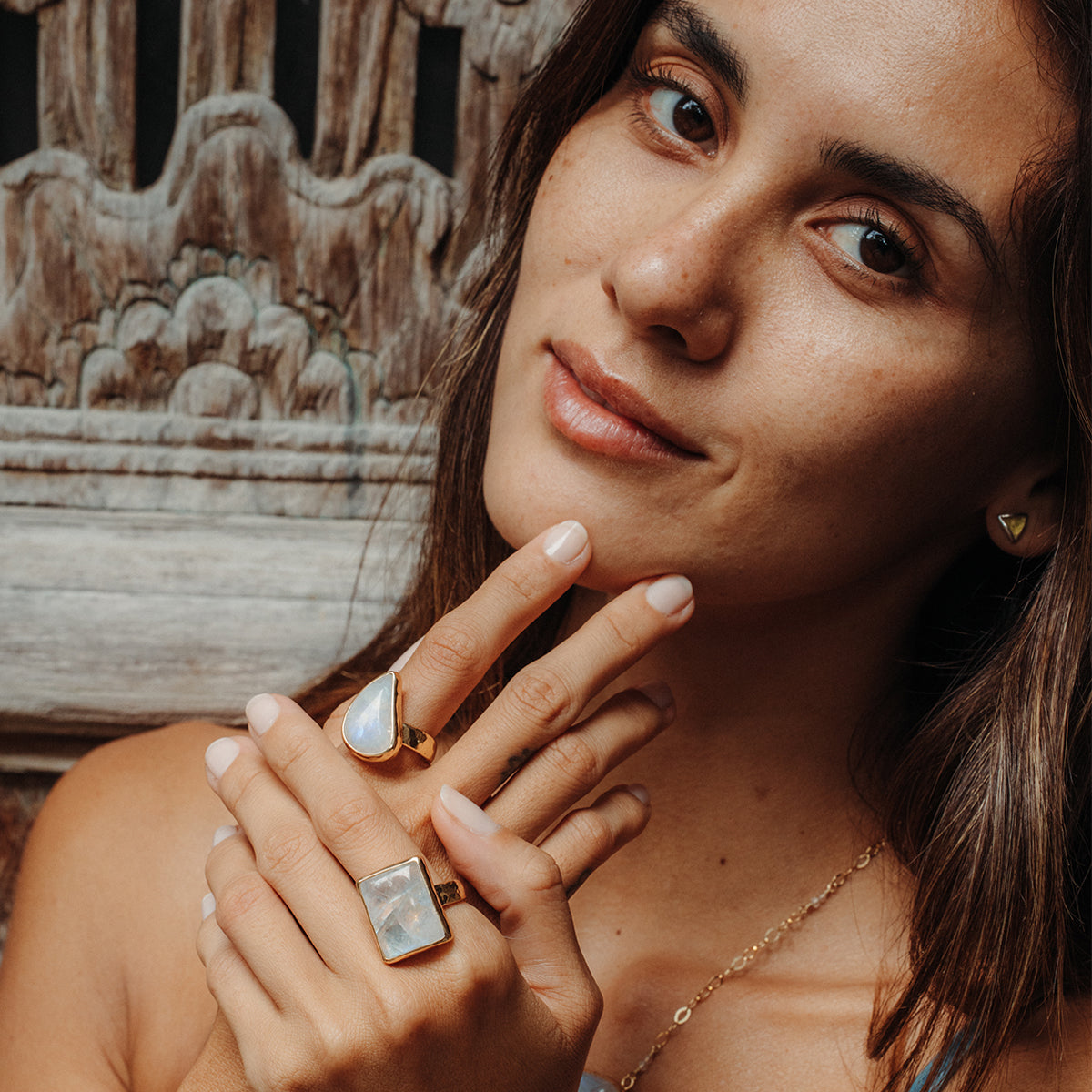 Rainbow Moonstone Ring