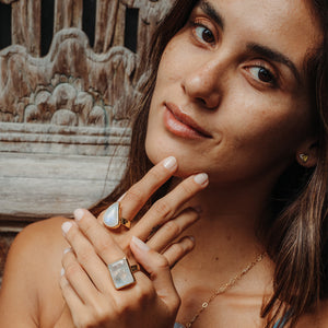 Rainbow Moonstone Ring