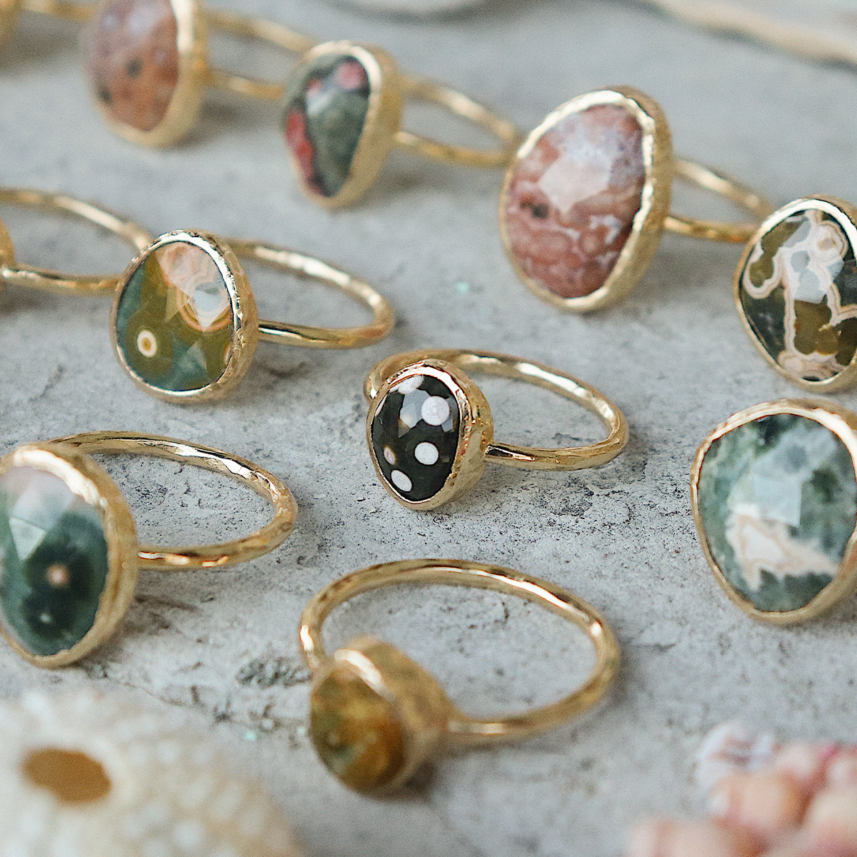 Ocean Jasper Elfin Ring