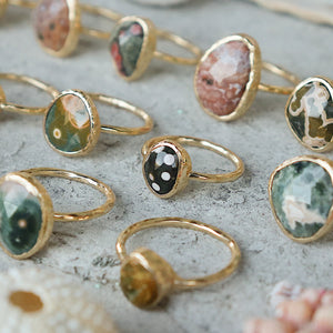 Ocean Jasper Elfin Ring