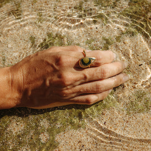 Ocean Jasper Elfin Ring