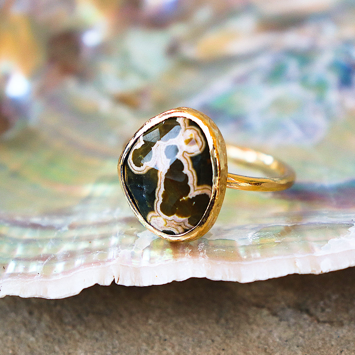 Ocean Jasper Elfin Ring
