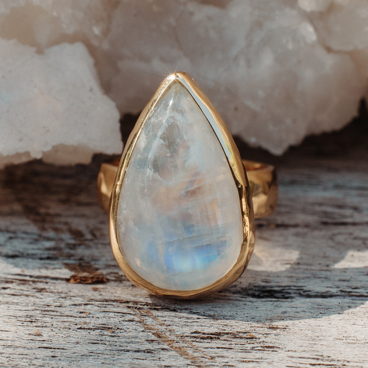 Rainbow Moonstone Ring