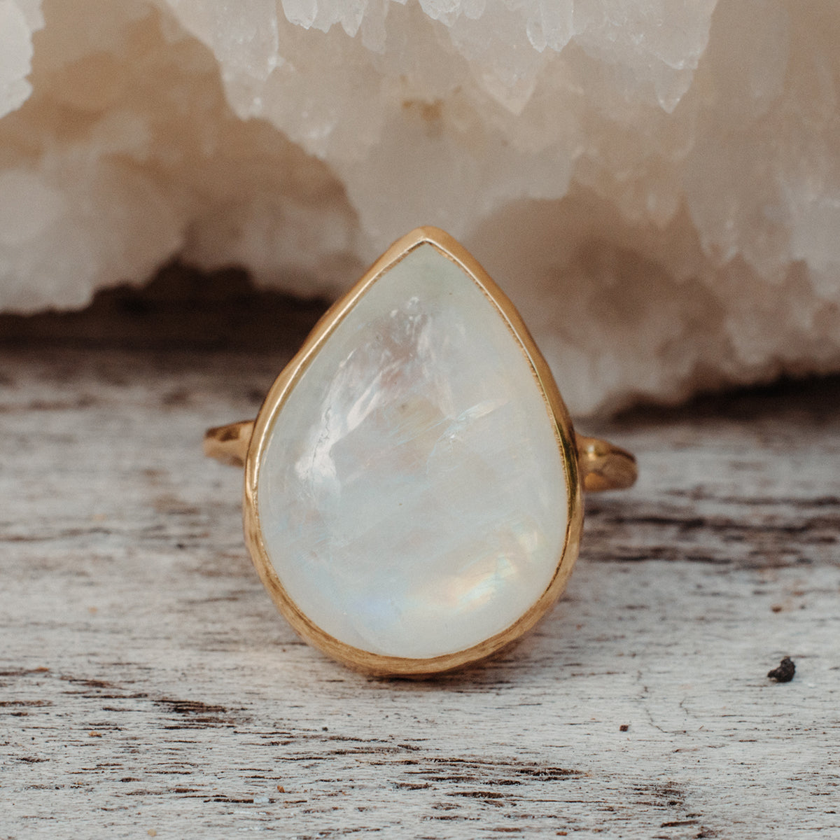 Rainbow Moonstone Elfin Ring