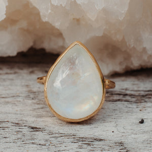 Rainbow Moonstone Elfin Ring