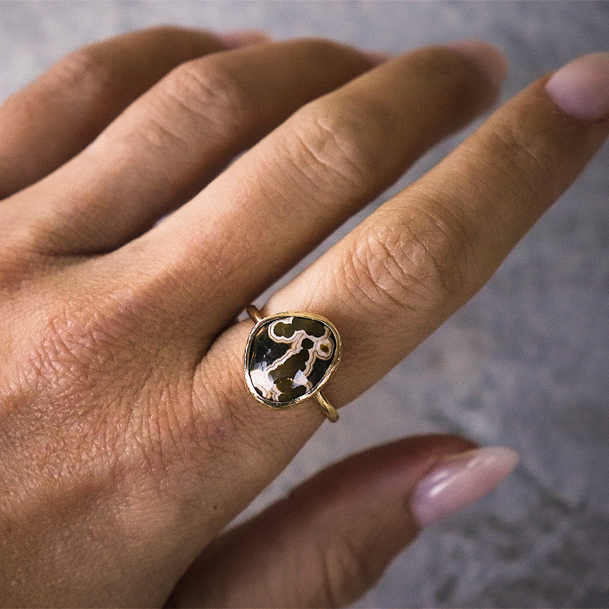 Ocean Jasper Elfin Ring