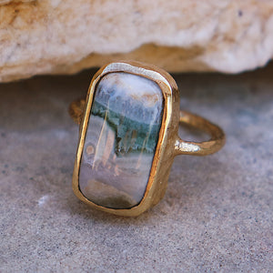 Ocean Jasper Elfin Ring