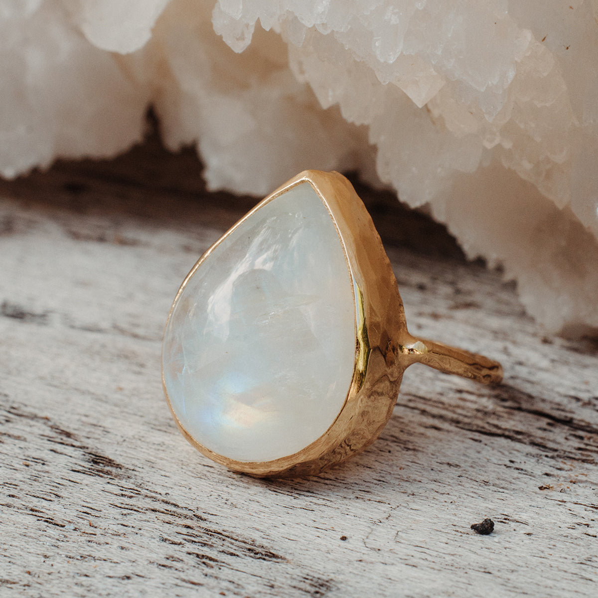 Rainbow Moonstone Elfin Ring