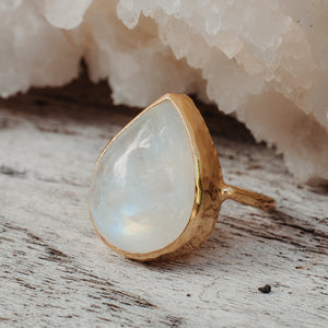 Rainbow Moonstone Elfin Ring