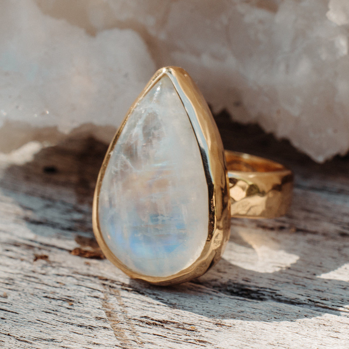 Rainbow Moonstone Ring