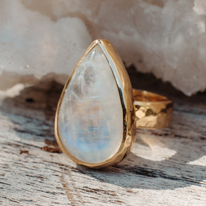Rainbow Moonstone Ring