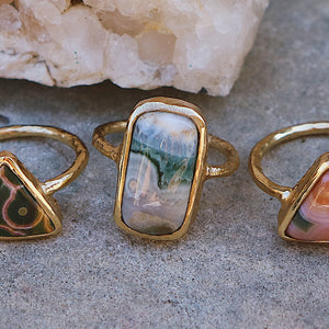 Ocean Jasper Elfin Ring