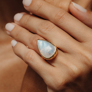 Rainbow Moonstone Ring