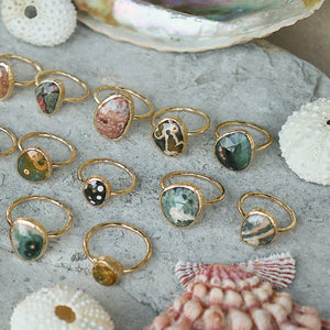 Ocean Jasper Elfin Ring