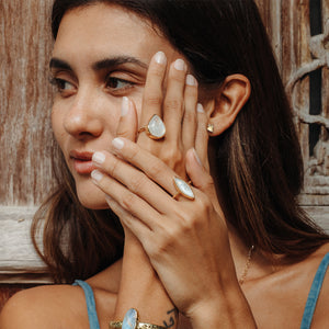 Rainbow Moonstone Elfin Ring