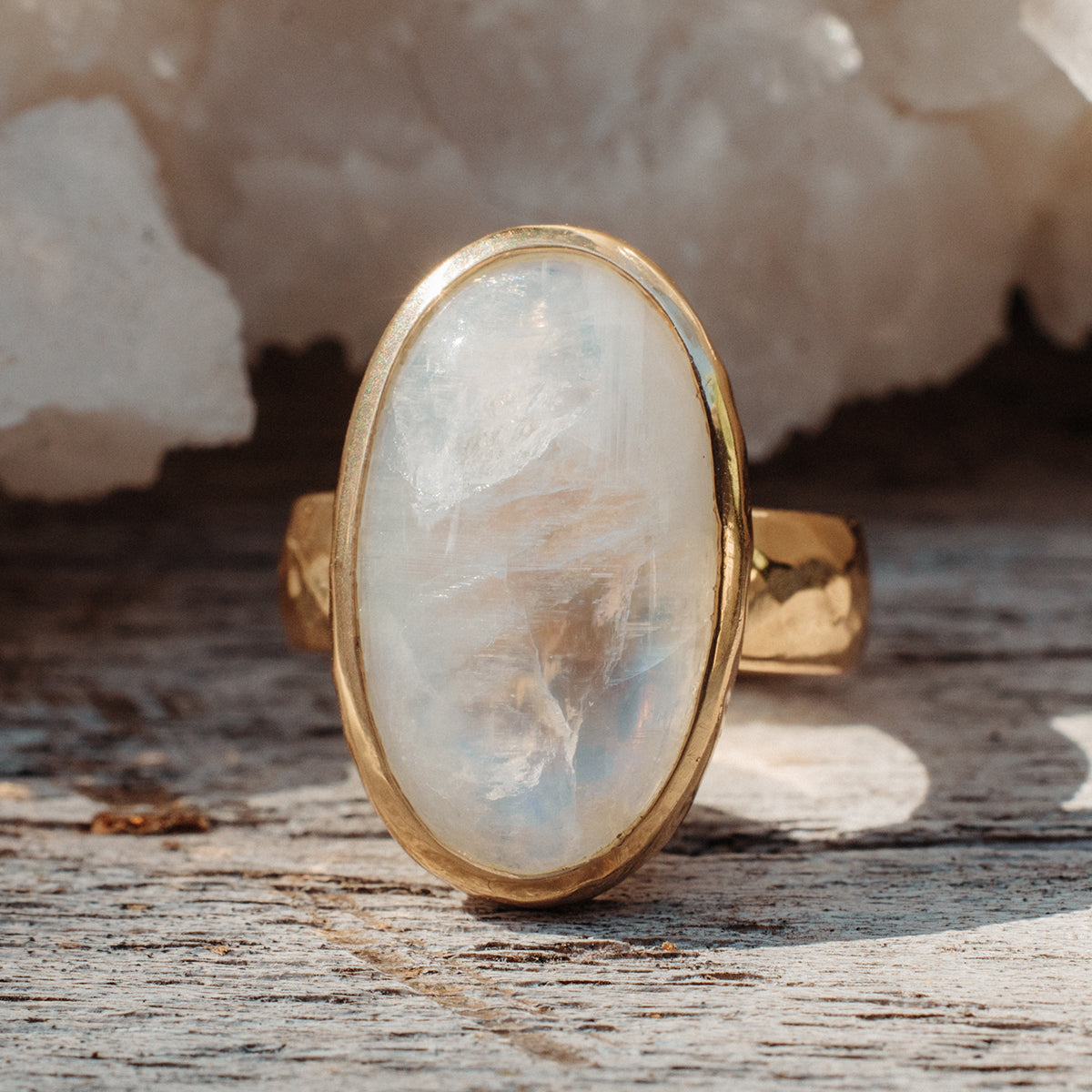 Rainbow Moonstone Ring