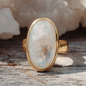 Rainbow Moonstone Ring