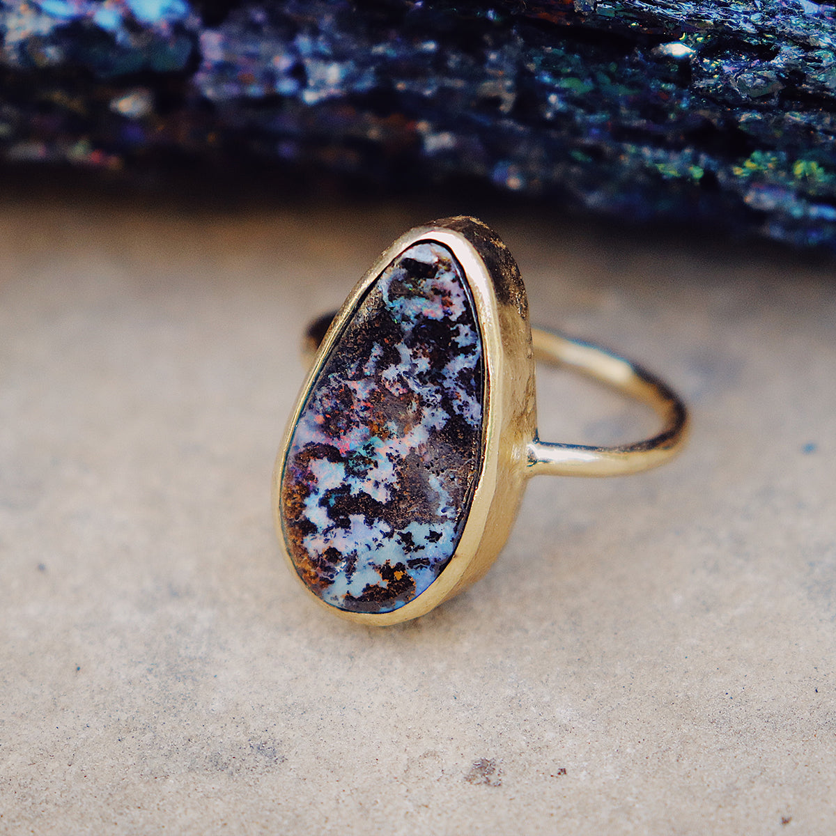 Boulder Opal Elfin Ring