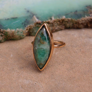 Emerald Quartz Elfin Ring