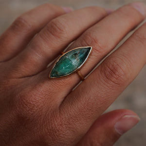 Emerald Quartz Elfin Ring