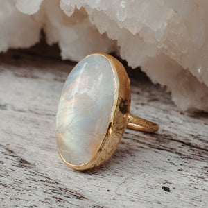 Rainbow Moonstone Elfin Ring