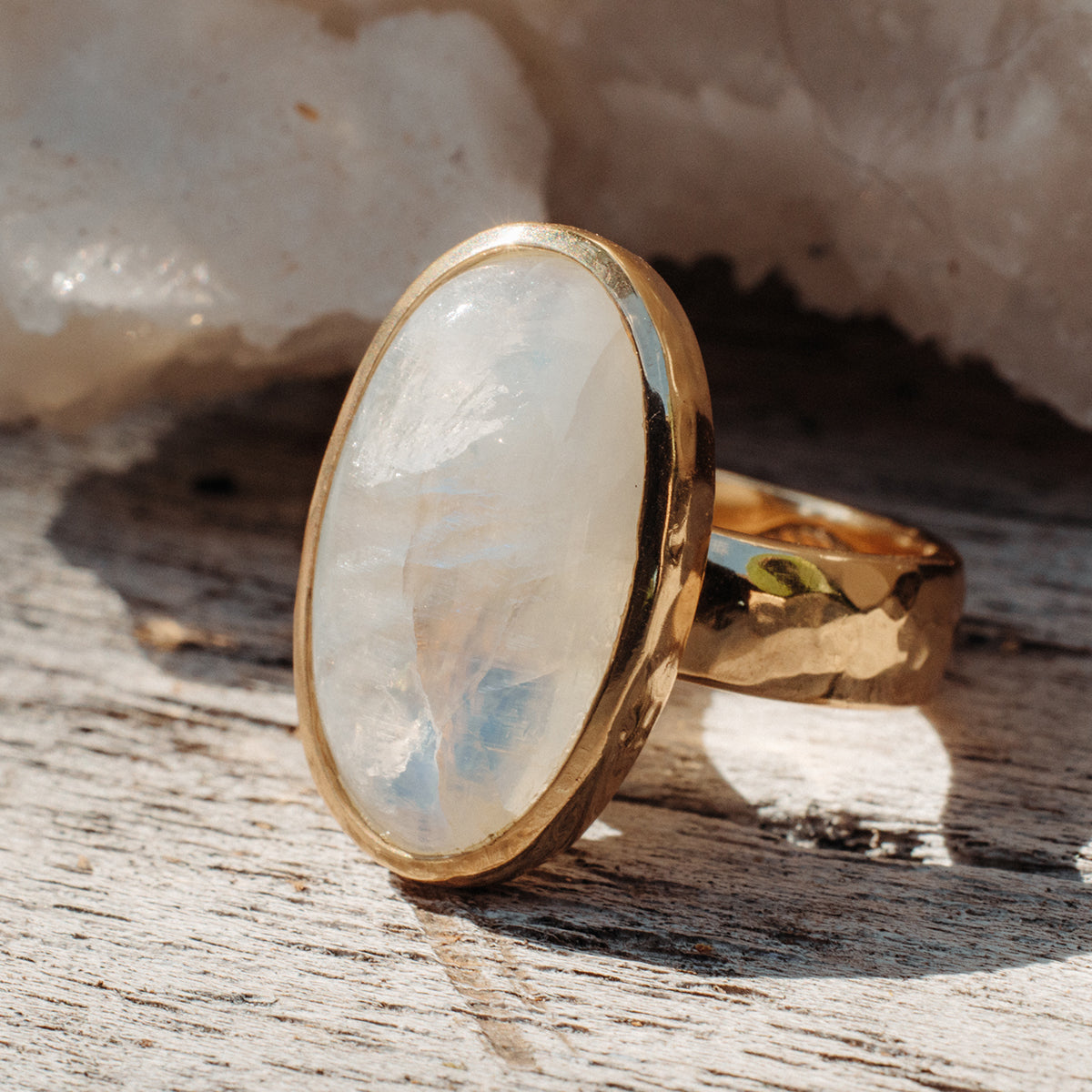 Rainbow Moonstone Ring
