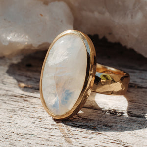 Rainbow Moonstone Ring
