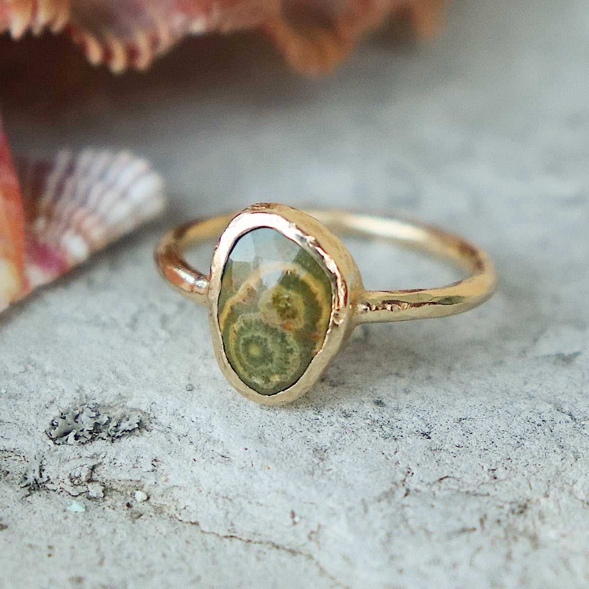 Ocean Jasper Elfin Ring