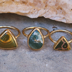 Ocean Jasper Elfin Ring