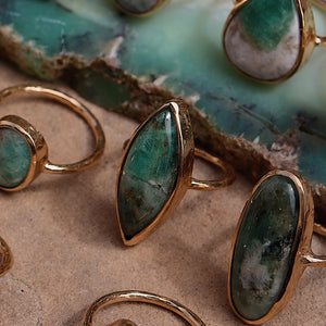 Emerald Quartz Elfin Ring