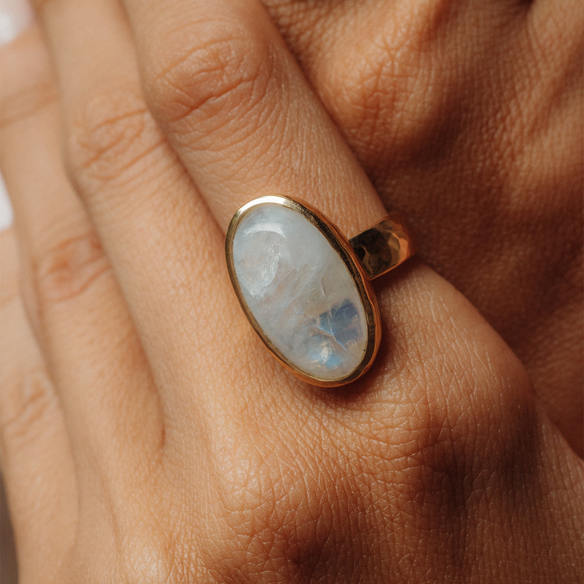 Rainbow Moonstone Ring