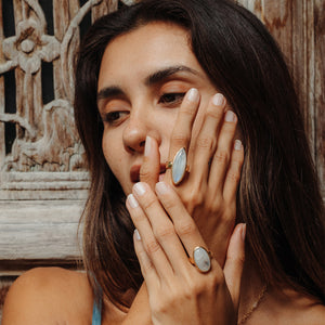 Rainbow Moonstone Ring