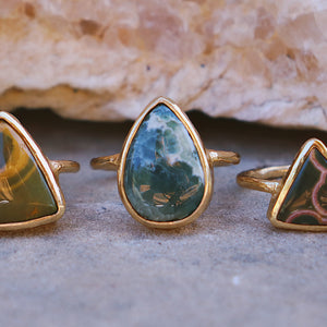 Ocean Jasper Elfin Ring