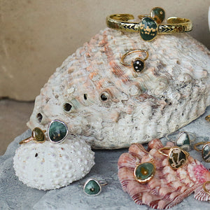 Ocean Jasper Elfin Ring