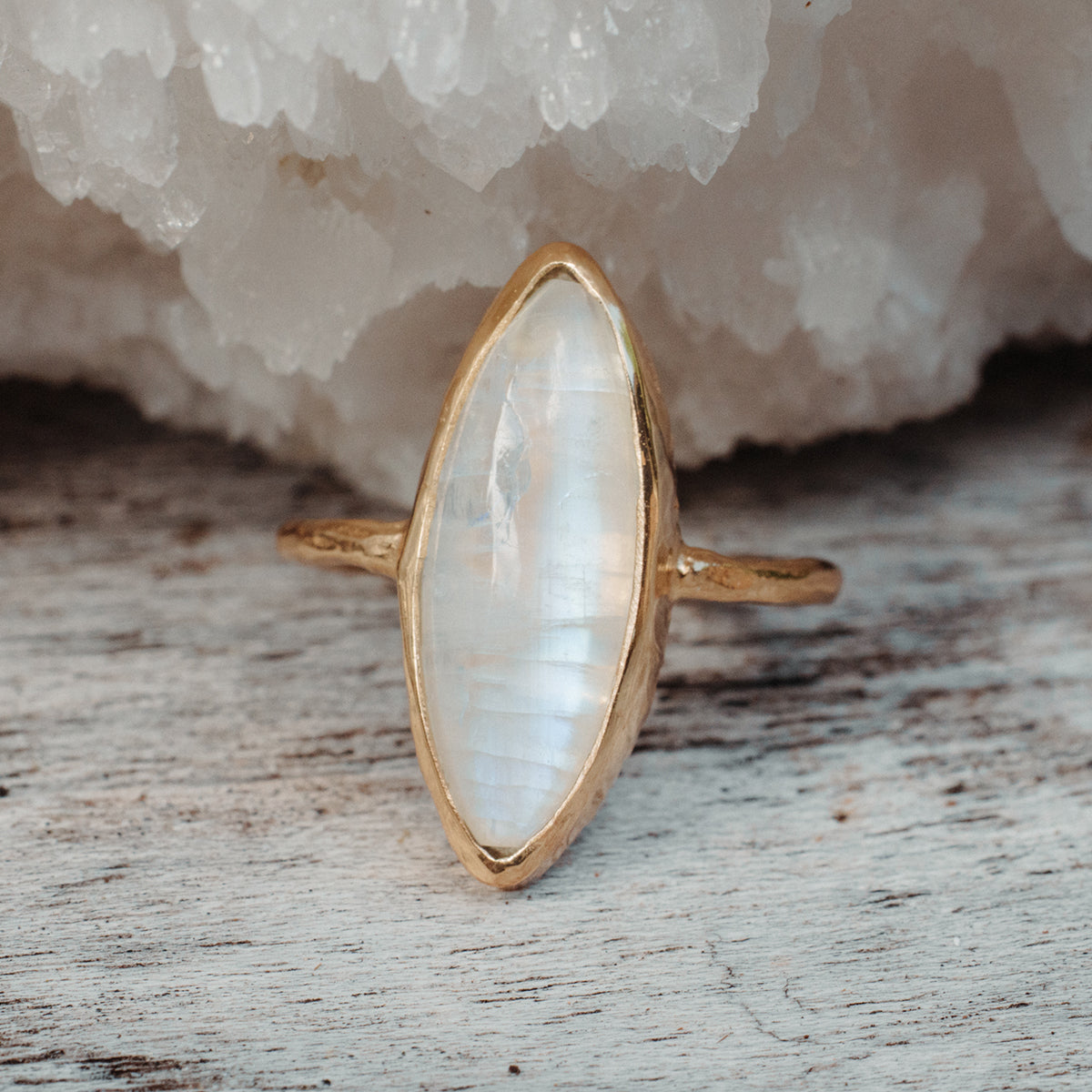Rainbow Moonstone Elfin Ring