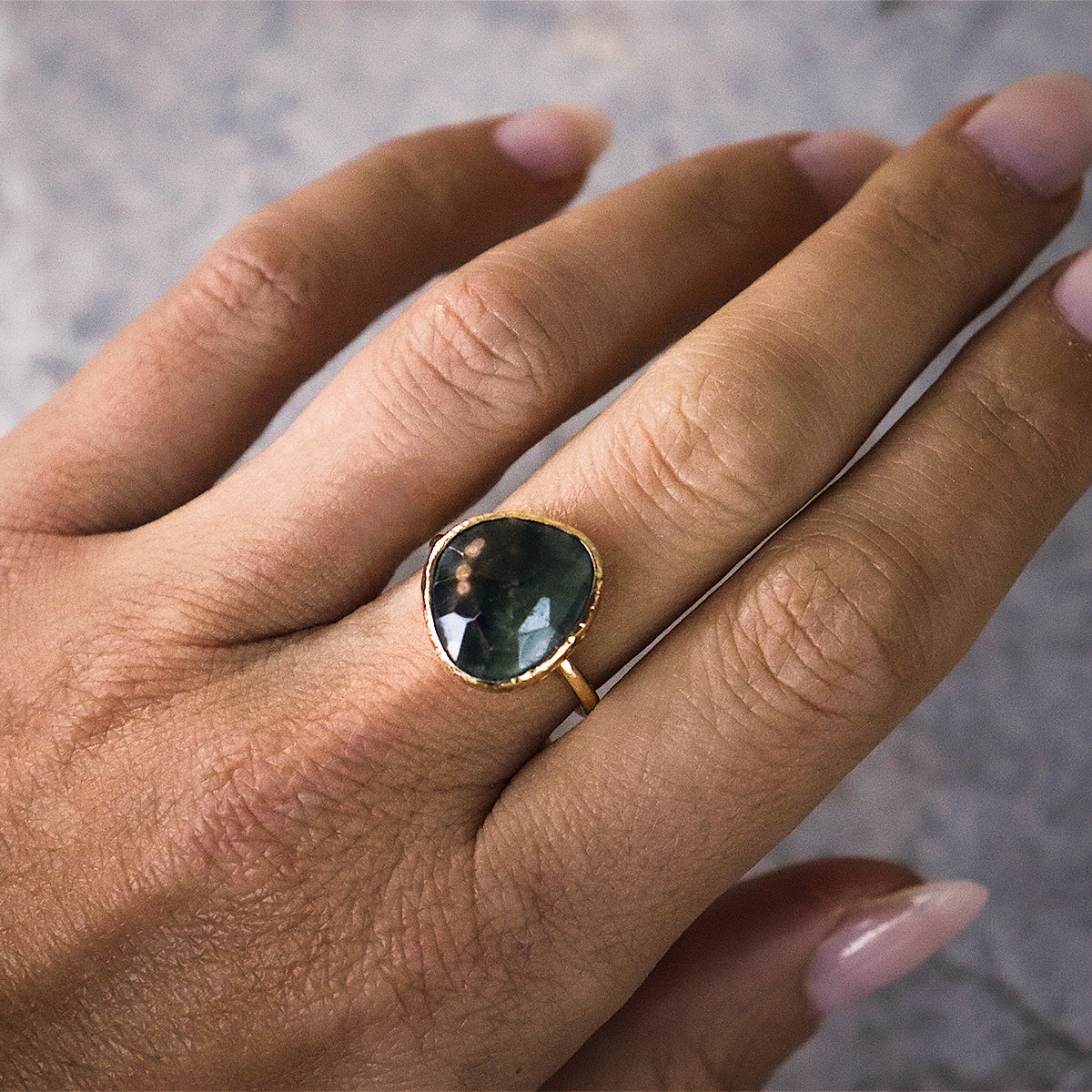 Ocean Jasper Elfin Ring