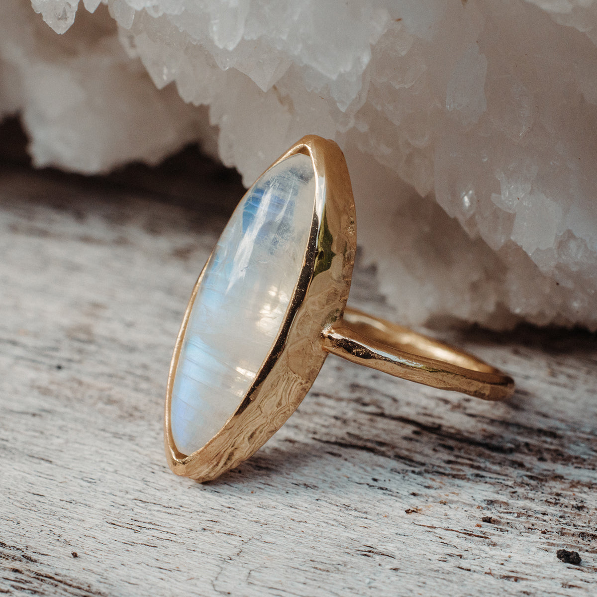 Rainbow Moonstone Elfin Ring