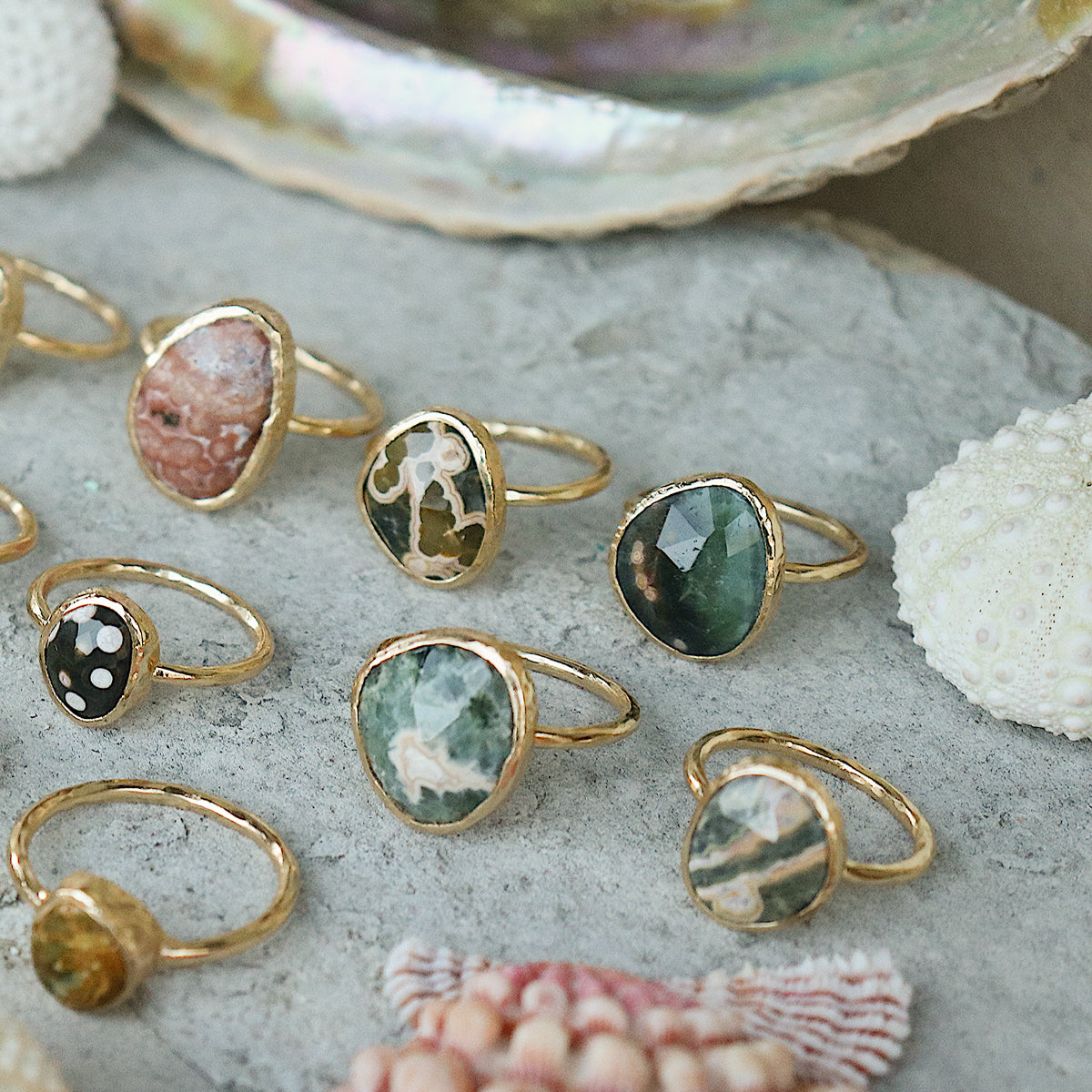 Ocean Jasper Elfin Ring