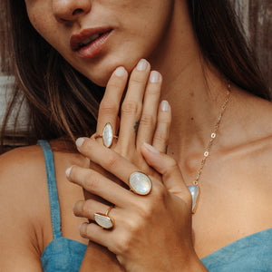 Rainbow Moonstone Elfin Ring