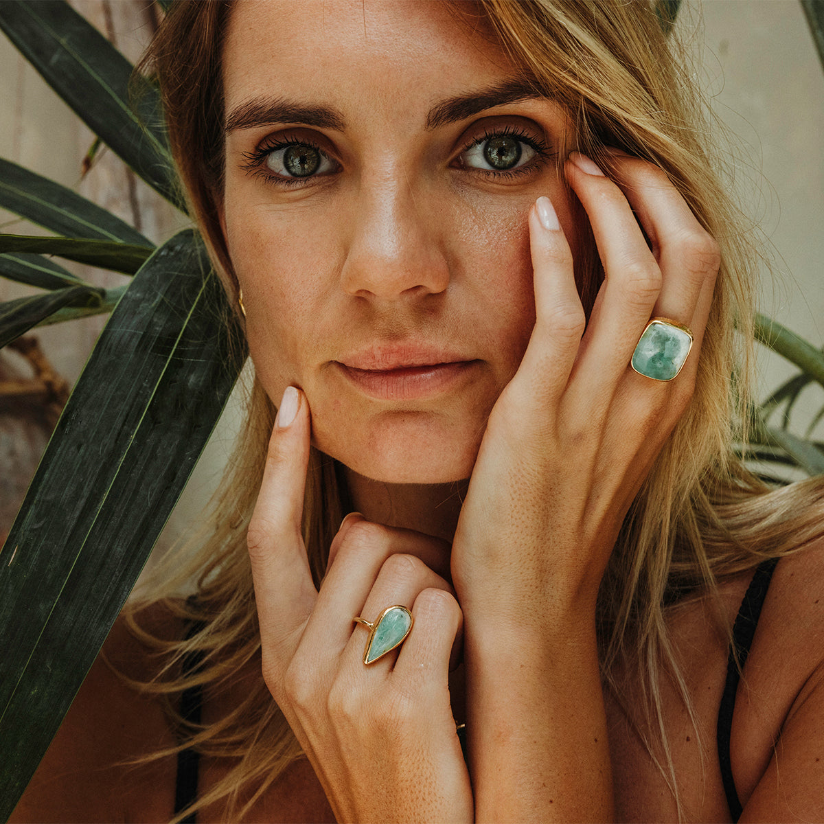 Emerald Quartz Elfin Ring