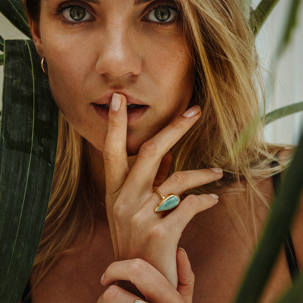 Emerald Quartz Elfin Ring