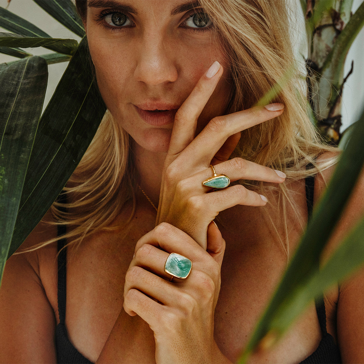 Emerald Quartz Elfin Ring