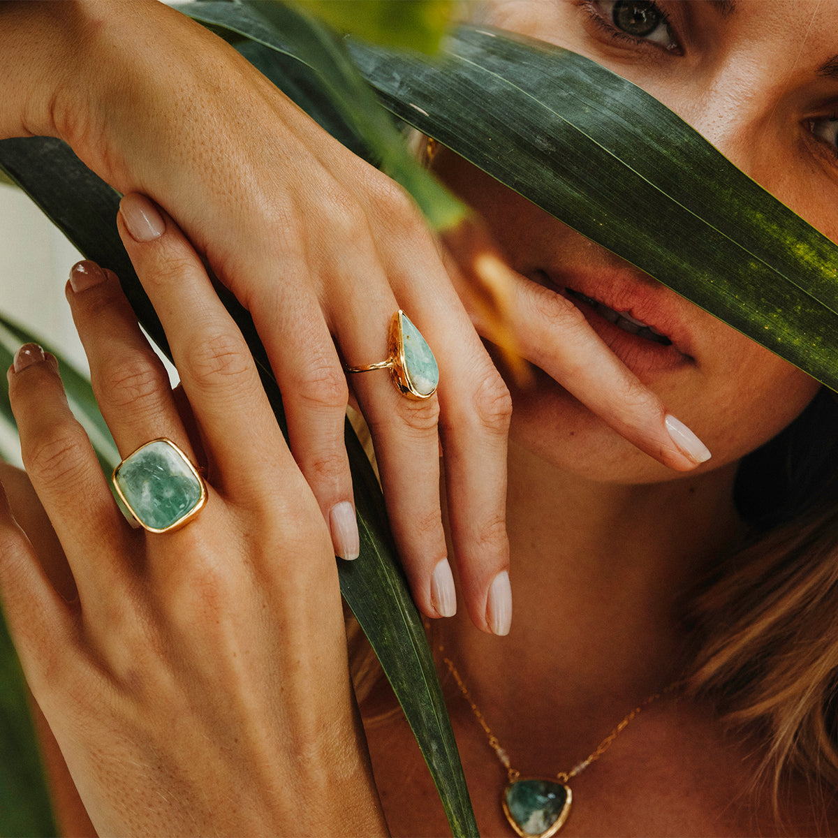 Emerald Quartz Elfin Ring