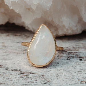 Rainbow Moonstone Elfin Ring