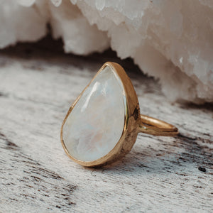 Rainbow Moonstone Elfin Ring