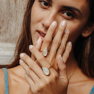 Rainbow Moonstone Elfin Ring