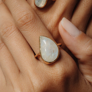 Rainbow Moonstone Elfin Ring