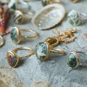 Ocean Jasper Elfin Ring